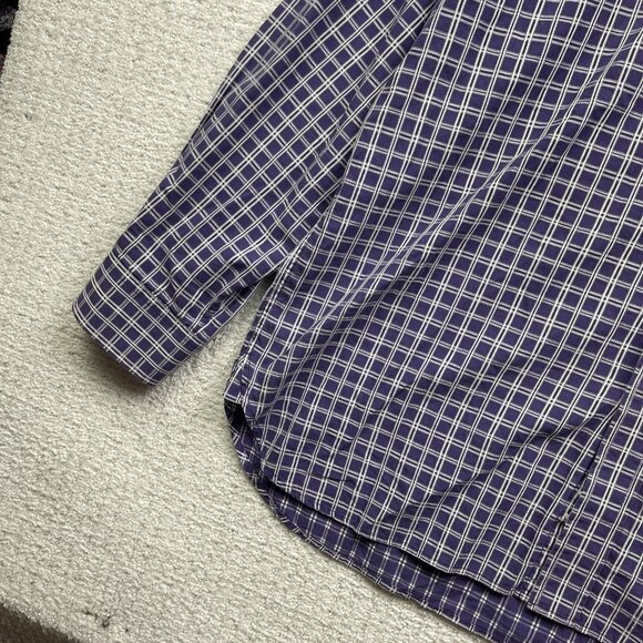 Tommy Hilfiger Dress Button Up Dress Shirt Mens L Purple Plaid Long Sleeve - Picture 3 of 11